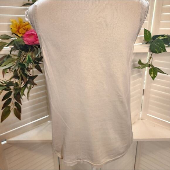 GIANNI TAUPE TANK WITH SEQUIN ACCENTS SIZE MED - Picture 5 of 6